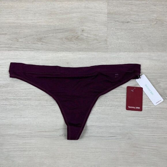 Tommy John Second Skin Thong Panty Womens XXL Winetasting Red NEW - Picture 2 of 5
